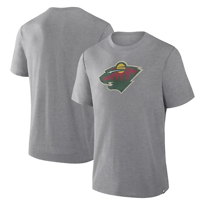 Men's Fanatics Heather Gray Minnesota Wild Elevated Tri-Blend T-Shirt