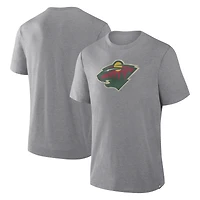 Men's Fanatics Heather Gray Minnesota Wild Elevated Tri-Blend T-Shirt