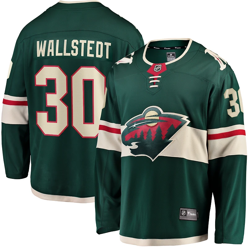 Men's Fanatics Jesper Wallstedt Green Minnesota Wild Home Breakaway Jersey