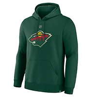 Men's Fanatics Kirill Kaprizov Green Minnesota Wild Authentic Stack Name & Number Hoodie