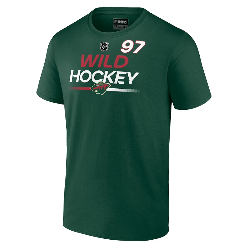 Men's Fanatics Kirill Kaprizov Green Minnesota Wild Authentic Pro Prime Name & Number T-Shirt