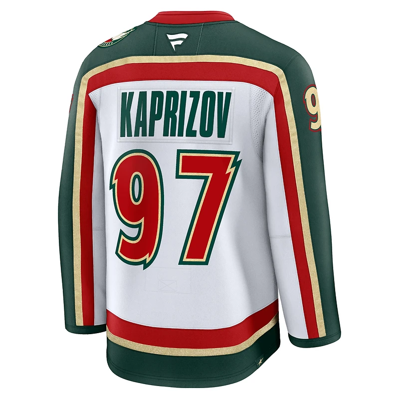 Men's Fanatics Kirill Kaprizov White Minnesota Wild 25th Anniversary Premium Player Jersey