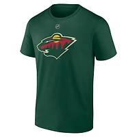 T-shirt Fanatics pour homme Marc-André Fleury, vert, authentique, Minnesota Wild, avec nom et numéro Stack