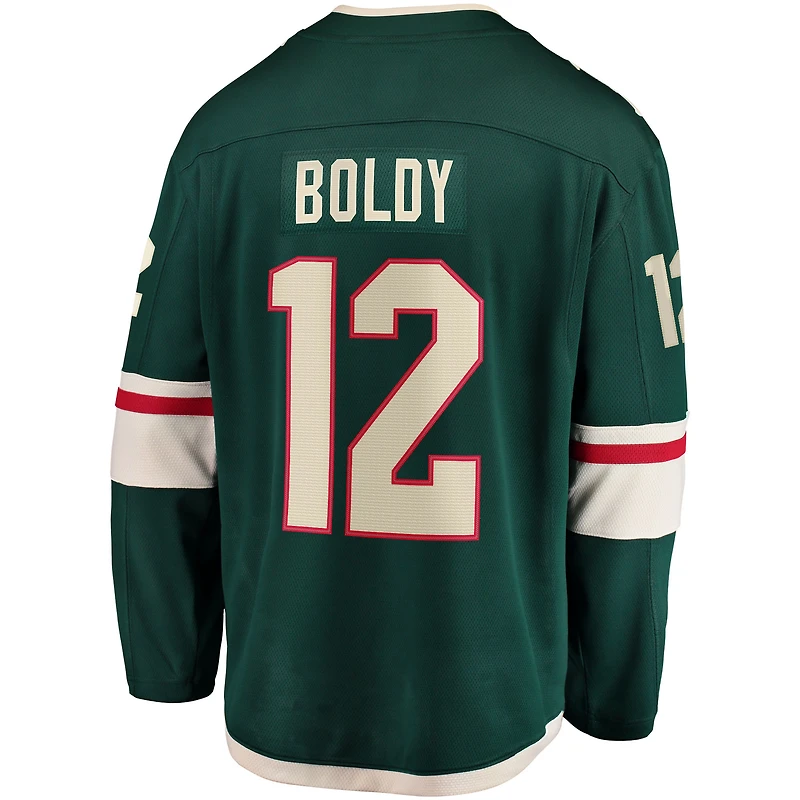 Maillot de joueur domicile vert Matthew Boldy Minnesota Wild pour homme (Fanatics)