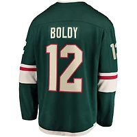 Maillot de joueur domicile vert Matthew Boldy Minnesota Wild pour homme (Fanatics)
