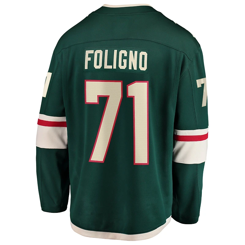 Men's Fanatics Nick Foligno Green Minnesota Wild Home Breakaway Jersey