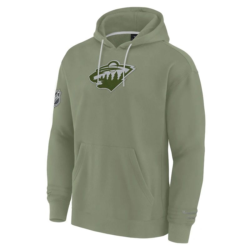 Sweat à capuche Fanatics Olive Minnesota Wild Elements Pace pour homme