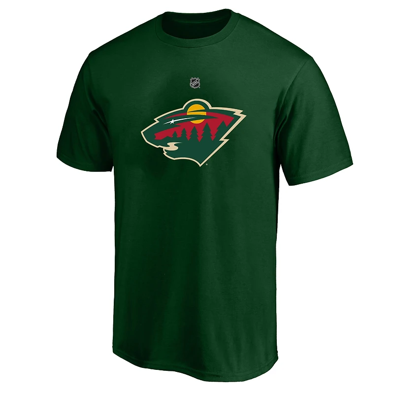 Men's Fanatics Quinn Hughes Green Minnesota Wild Big & Tall Heat Check Name Number T-Shirt