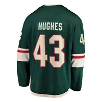 Men's Fanatics Quinn Hughes Green Minnesota Wild Home Breakaway Jersey