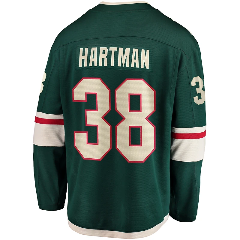 Men's Fanatics Ryan Hartman Green Minnesota Wild Home Breakaway Player Jersey