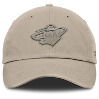 Casquette ajustable Fanatics Tan Authentic Pro Road pour homme, Minnesota Wild