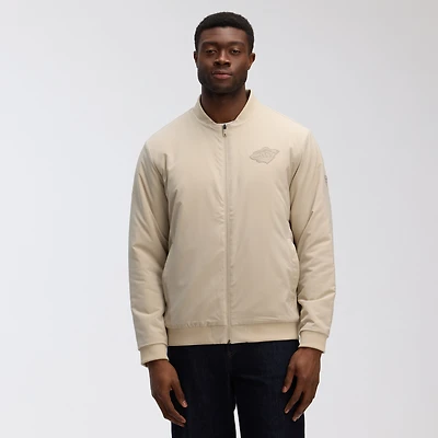 Men's Fanatics Tan Minnesota Wild Authentic Pro Road Lightweight Full-Zip Bomber Jacket