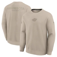 Men's Fanatics Tan Minnesota Wild Authentic Pro Road Tri-Blend Sweatshirt