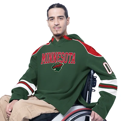 Men's G-III Sports by Carl Banks  Green Minnesota Wild Adaptive Wear Lord Stanley Hooded Long Sleeve Sweatshirt