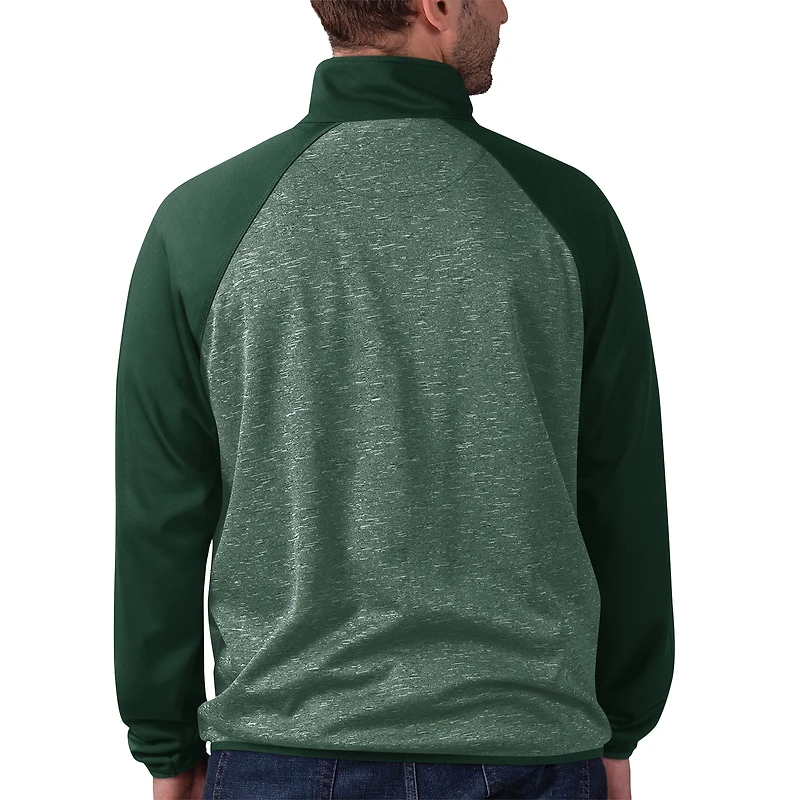 Men's G-III Sports by Carl Banks Green Minnesota Wild Runners Raglan Full-Zip Track Jacket