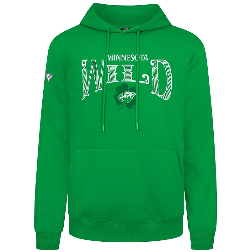 Men's Levelwear Green Minnesota Wild St. Patrick's Day Podium Hoodie