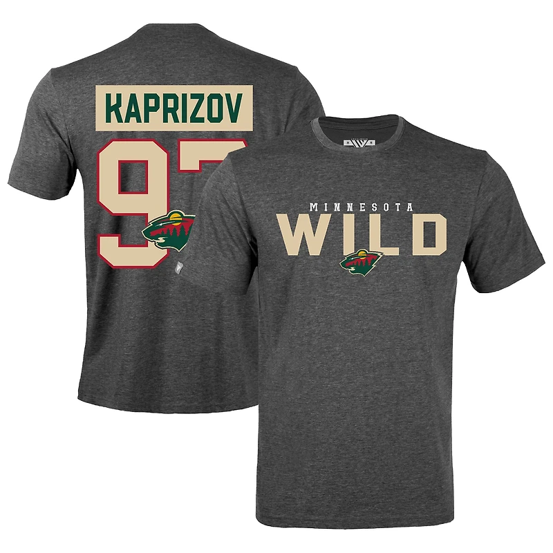 Men's Levelwear Kirill Kaprizov Gray Minnesota Wild Richmond Name & Number T-Shirt
