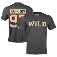Men's Levelwear Kirill Kaprizov Gray Minnesota Wild Richmond Name & Number T-Shirt