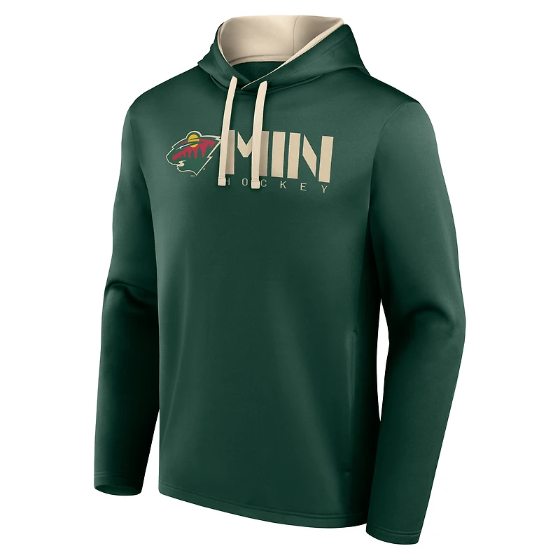 Sweat à capuche vert athlétique avec logo pour homme des Wild du Minnesota