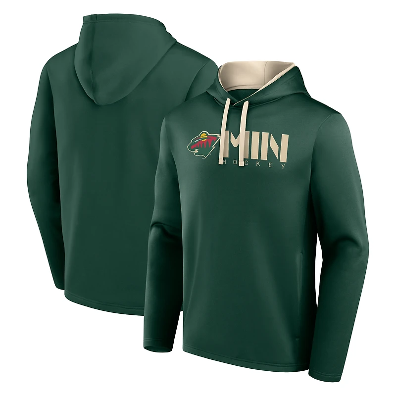 Sweat à capuche vert athlétique avec logo pour homme des Wild du Minnesota
