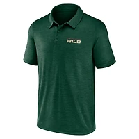 Polo vert athlétique avec logo pour homme, motif Minnesota Wild Unstoppable