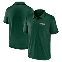 Polo vert athlétique avec logo pour homme, motif Minnesota Wild Unstoppable
