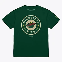 T-shirt Mitchell & Ness vert Minnesota Wild Core avec logo actuel pour homme