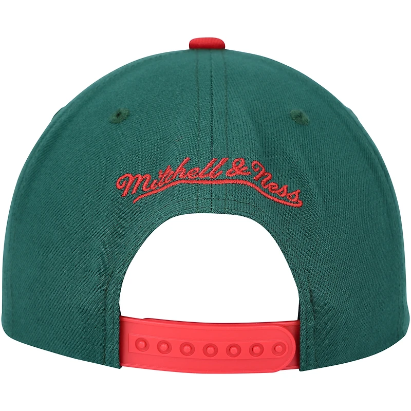 Casquette Snapback Mitchell & Ness Minnesota Wild Core Team Ground 2.0 verte pour homme
