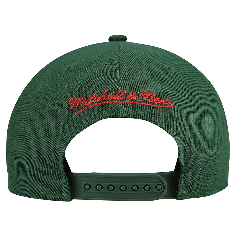 Casquette snapback Mitchell & Ness verte Minnesota Wild pour homme
