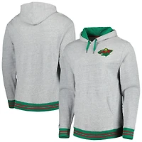 Men's Mitchell & Ness  Heather Gray Minnesota Wild Classic French Terry Pullover Hoodie