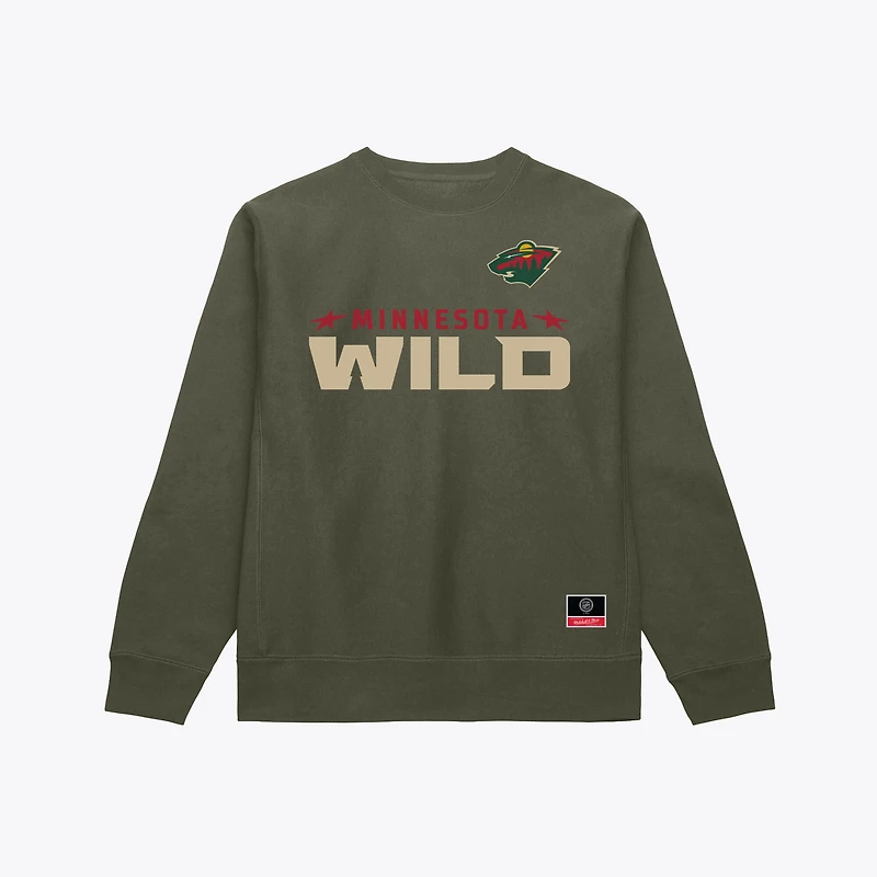 Sweat-shirt polaire Mitchell & Ness Olive Minnesota Wild Core pour homme