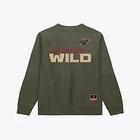 Sweat-shirt polaire Mitchell & Ness Olive Minnesota Wild Core pour homme