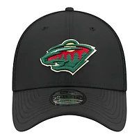 Casquette New Era Flex noire pour homme avec logo Minnesota Wild 39THIRTY