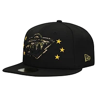 Casquette ajustée 59FIFTY pour homme, motif camouflage numérique, étoiles, style militaire, Minnesota Wild, New Era, noir