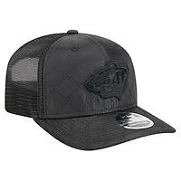 Men's New Era  Black Minnesota Wild Quilted Nylon 9SEVENTY Adjustable Trucker Hat