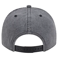 Men's New Era  Charcoal Minnesota Wild Throwback Washed A-Frame Pre-Curved 9FIFTY Snapback Hat