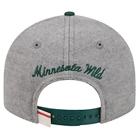Pin snapback 9FIFTY basse en laine Minnesota Wild grise/verte New Era pour homme