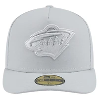 Men's New Era Gray Minnesota Wild Color Pack A-Frame 59FIFTY Fitted Hat