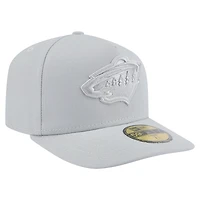 Men's New Era Gray Minnesota Wild Color Pack A-Frame 59FIFTY Fitted Hat