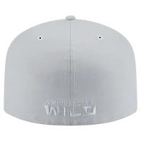 Men's New Era Gray Minnesota Wild Color Pack A-Frame 59FIFTY Fitted Hat