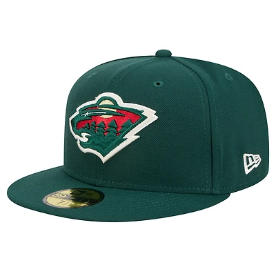 Casquette ajustée New Era 59FIFTY verte Minnesota Wild Core pour homme