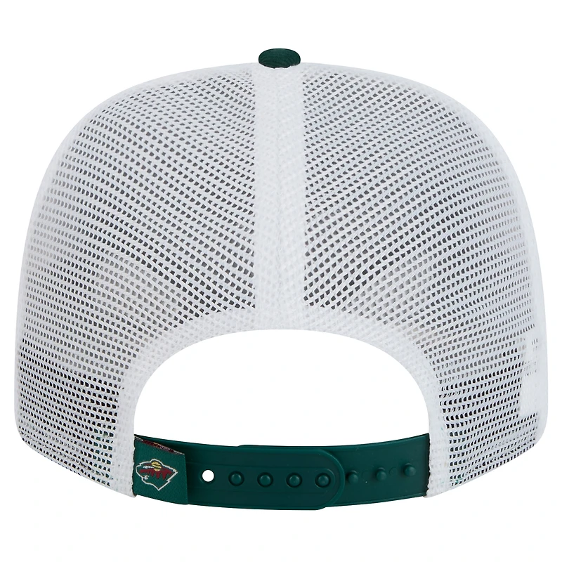 Men's New Era Green Minnesota Wild Core Trucker 9SEVENTY Stretch-Snap Hat