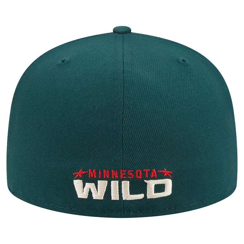 Casquette ajustée Deceptor 59FIFTY verte des Wild du Minnesota de New Era pour homme