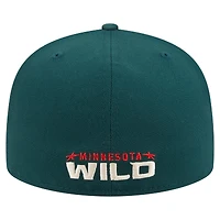 Casquette ajustée Deceptor 59FIFTY verte des Wild du Minnesota de New Era pour homme
