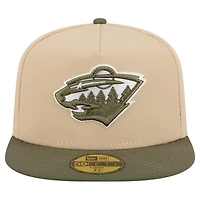 Men's New Era  Tan/Olive Minnesota Wild Color Pack Two-Tone 59FIFTY A-Frame Fitted Hat