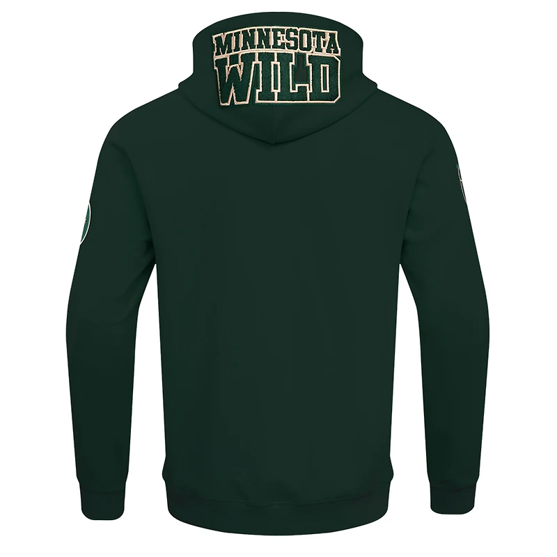 Veste à capuche fermeture éclair intégrale en chenille classique Pro Standard Green Minnesota Wild pour hommes