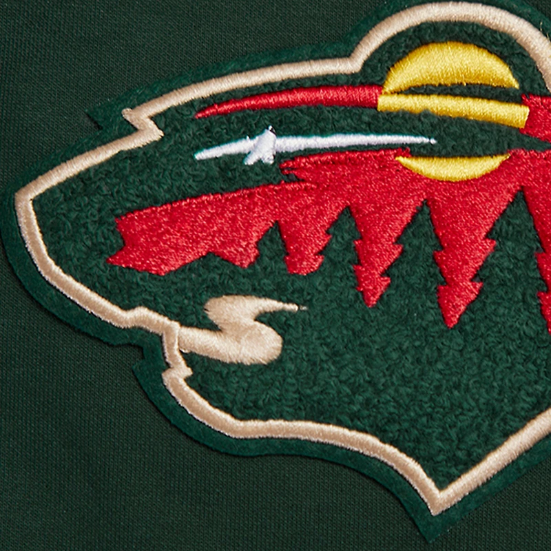 Veste à capuche fermeture éclair intégrale en chenille classique Pro Standard Green Minnesota Wild pour hommes
