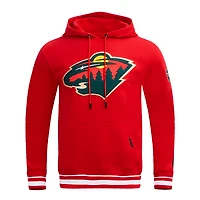 Men's Pro Standard Red Minnesota Wild Retro Classic Fleece Pullover Hoodie