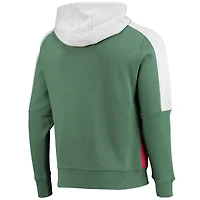 Sweat à capuche avec fermeture éclair et blocs de couleurs Minnesota Wild Playoffs Starter vert/rouge pour homme
