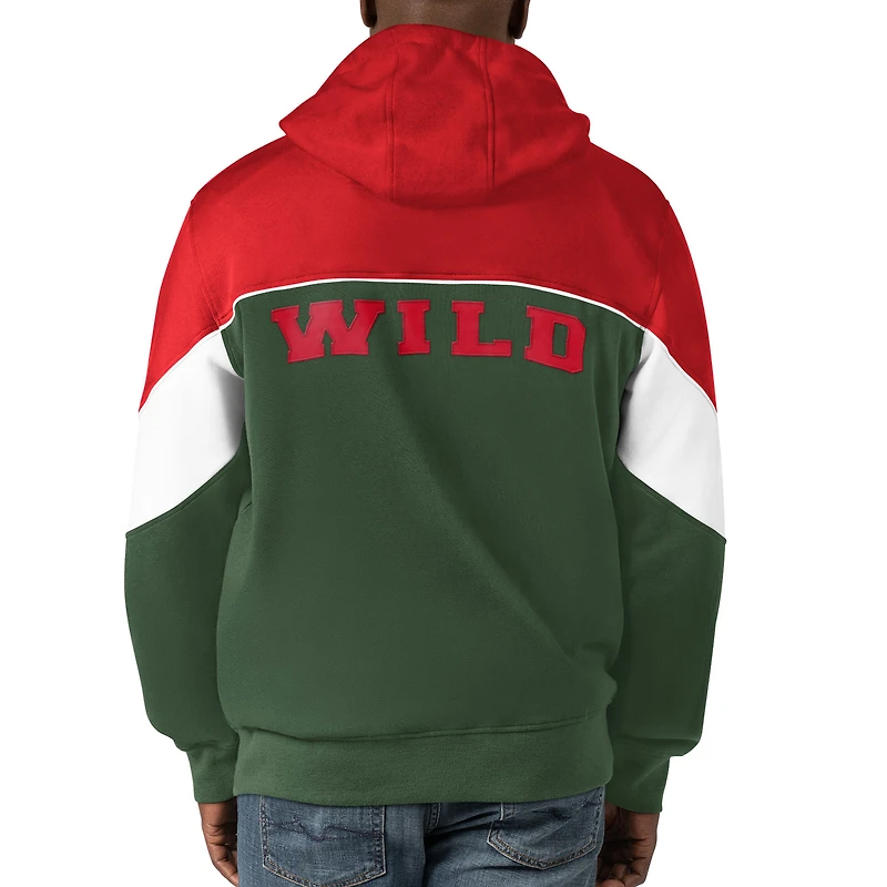 Sweat à capuche entièrement zippé Starter Green/Red Minnesota Wild Power Forward pour hommes